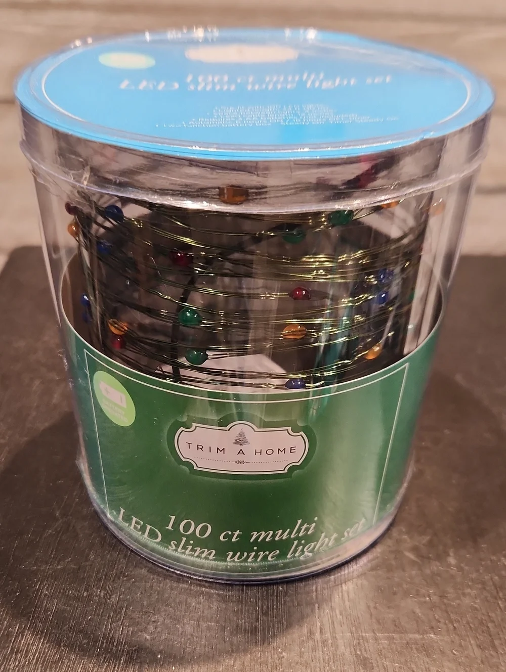 NIB Trim A Home Battery Operated 100 Ct Multi LED Slim Wire Light Set